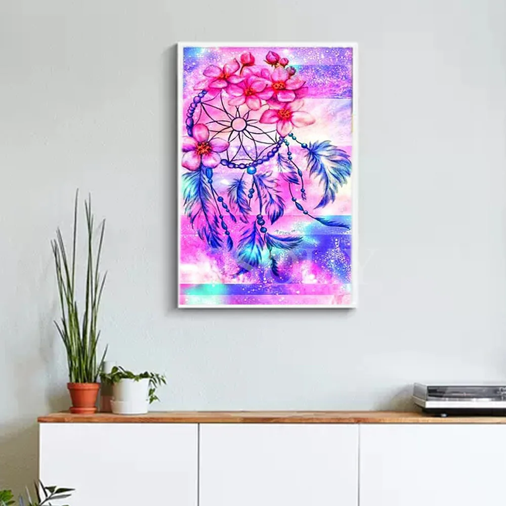 

5D Diy Diamond Painting Cross Stitch Plumeria Flowers Feather Full Square Round Diamond Embroidery Home Decor Mosaic Needlework