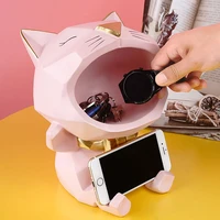 resin statue big mouth cat storage key phone stand nordic abstract ornaments for figurines interior sculpture room home decor