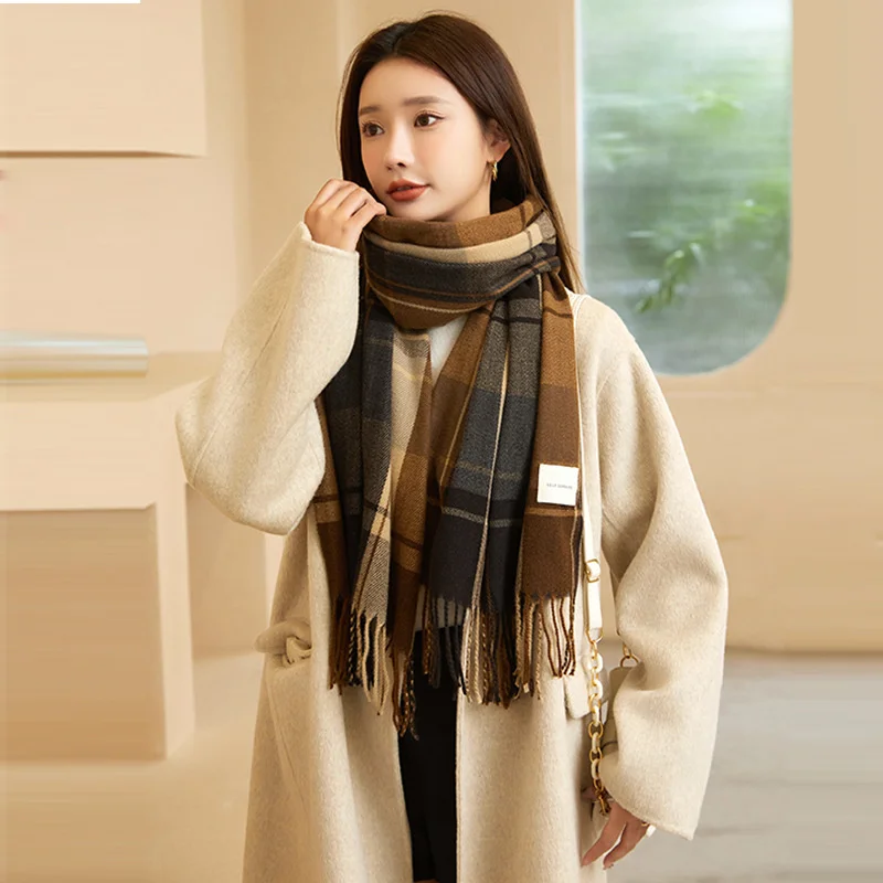 

Thick Women Plaid Scarf Winter Tassels Fashion Warm Ladies Scarves Autumn Blanket Pashmina Shawls and Wraps Girl