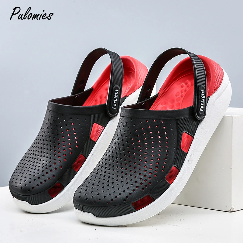 

Summer Men Slippers Clogs Casual Garden Shoes Wading Shoes Women Beach Sandals Sides Size 36-45 Unisex Flip Flops Male Slipper