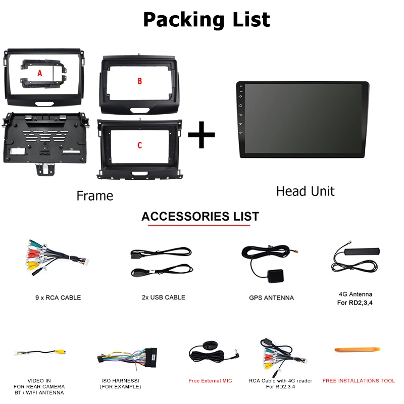 Автомагнитола roadivox на Android для Ford Ranger 2016-2019 GPS-навигация видеоэкран