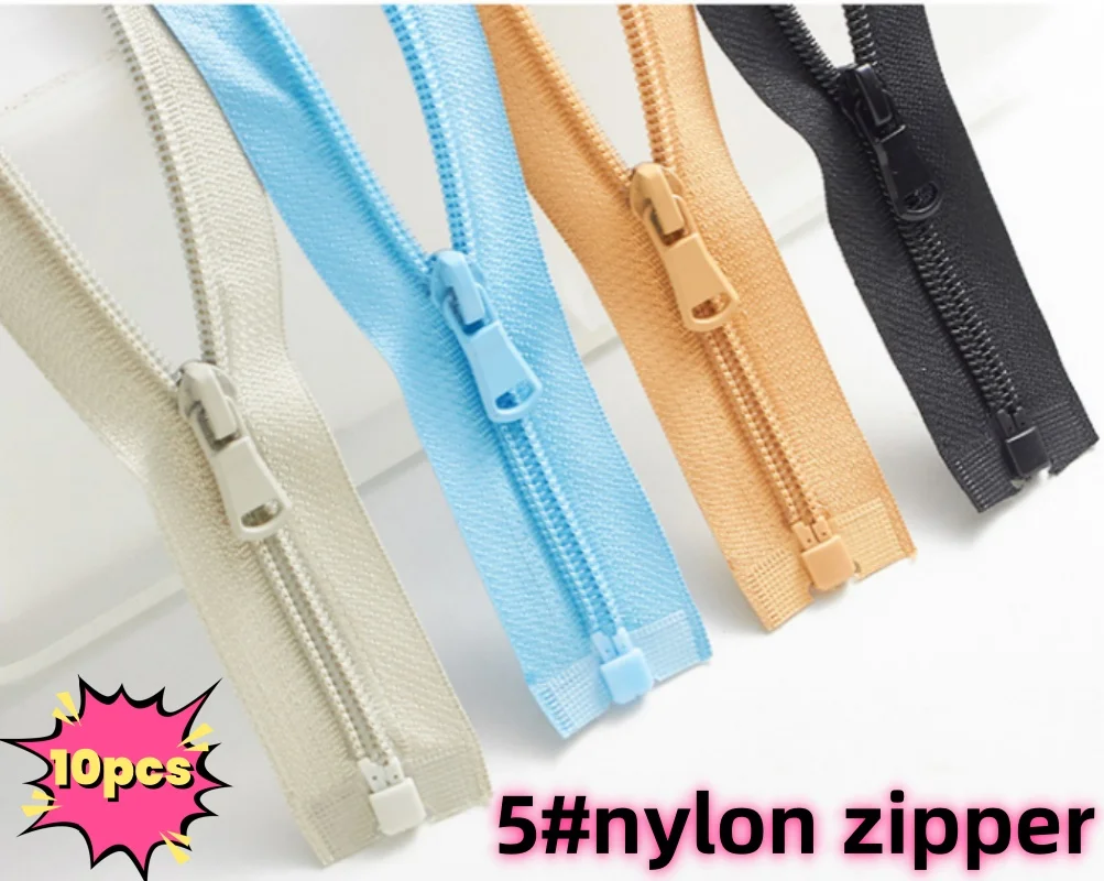 (10 шт.) 5 # нейлоновая открытая молния цветная одежда пальто спортивная