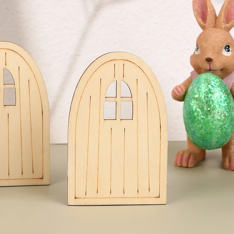 

DollHouse Miniature Simulation Mini Wooden Arched Door Model DIY Dolls House Life Scene Decor Accessories Furniture Toys