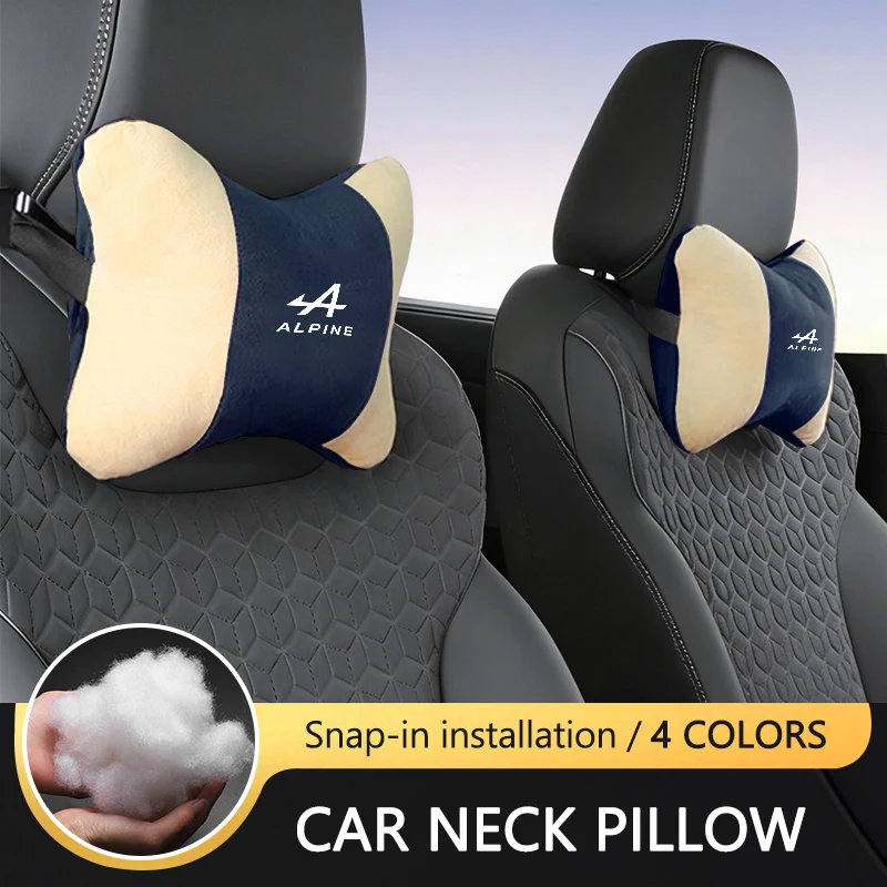 Фото Комплект из 2 подушек-подголовников для автомобиля с логотипом Alpine Esprit, Duster, Scenic, Megane GT, Clio RS, Captur, Kwid, Kadjar №3