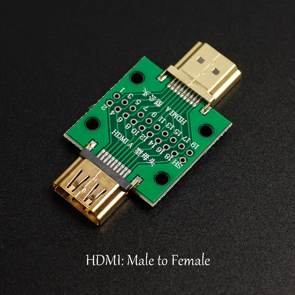 Фото Плата-адаптер HDMI (штекер-гнездо) с разъемом MINI 19/20pin DP HD A (гнездо-штекер) с платой PCB, шаг 2.54мм, 1 шт. №4
