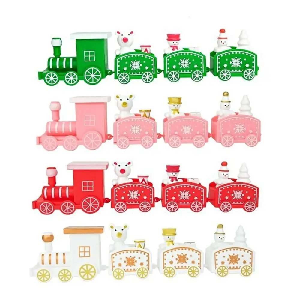 

Plastic Christmas Trains Cute Santa Claus Pendant Xmas Wooden Train Kids Gifts DIY Festival Ornament New Year
