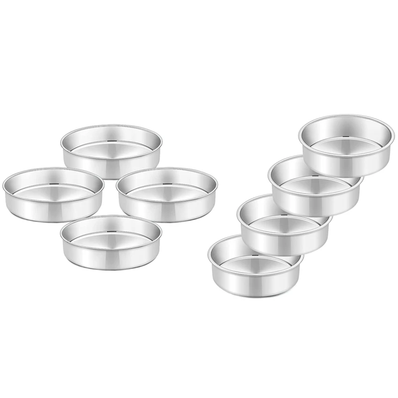 

Cake Pans Set Of 4,Mold Baking Tool Cylindrical Cake Baking Tray Bakery Tools For Mini Cake Pizza, Quiche