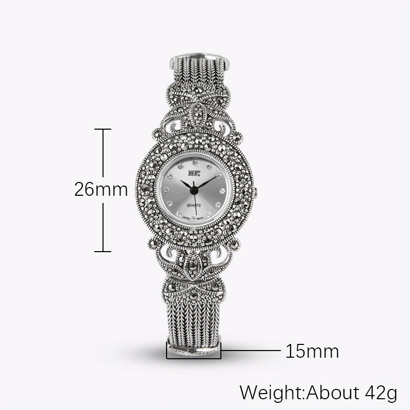 YYSUNNY Elegant Round Women Wrist Watch Classic S925 Sterling Silver Strap Fashion Ladies Jewelry Accessories Birthday Gift enlarge