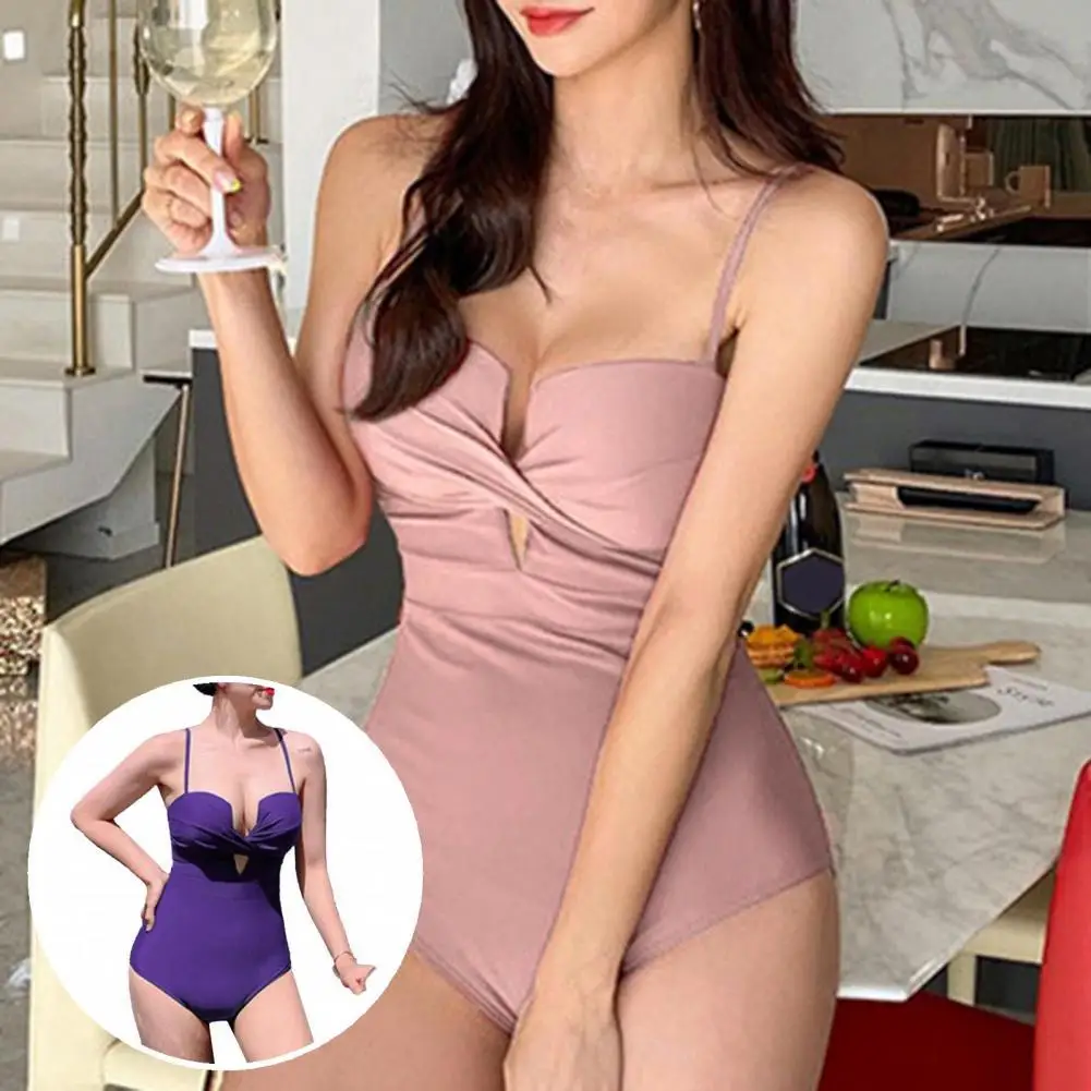 

Modern Swim Bodysuit Breathable 3 Sizes Bikini Tummy Control Sexy Swim Bodysuit