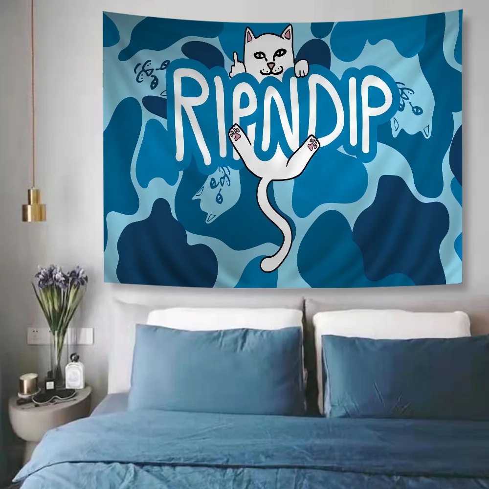 Cat R-Ripndips Hippie Wall Hanging Tapestries For Living Room Home Dorm Decor Art