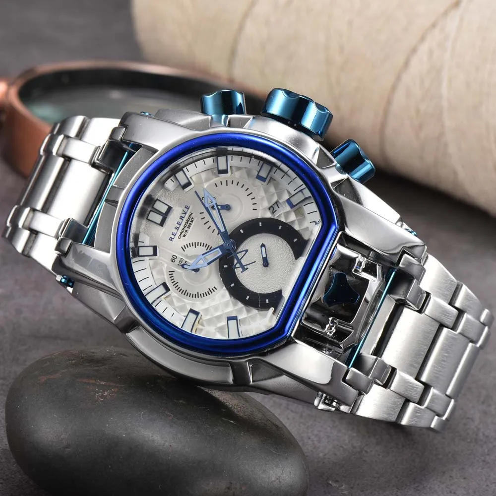 2023 Undefeated Reserve Bolt Zeus Watches For Mens Luxury Chronograph Work Invincible Stainless Steel Watch AAA Original Clocks