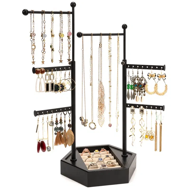 

6 Layers Adjustable Height Necklace Holder Jewelry Storage Box