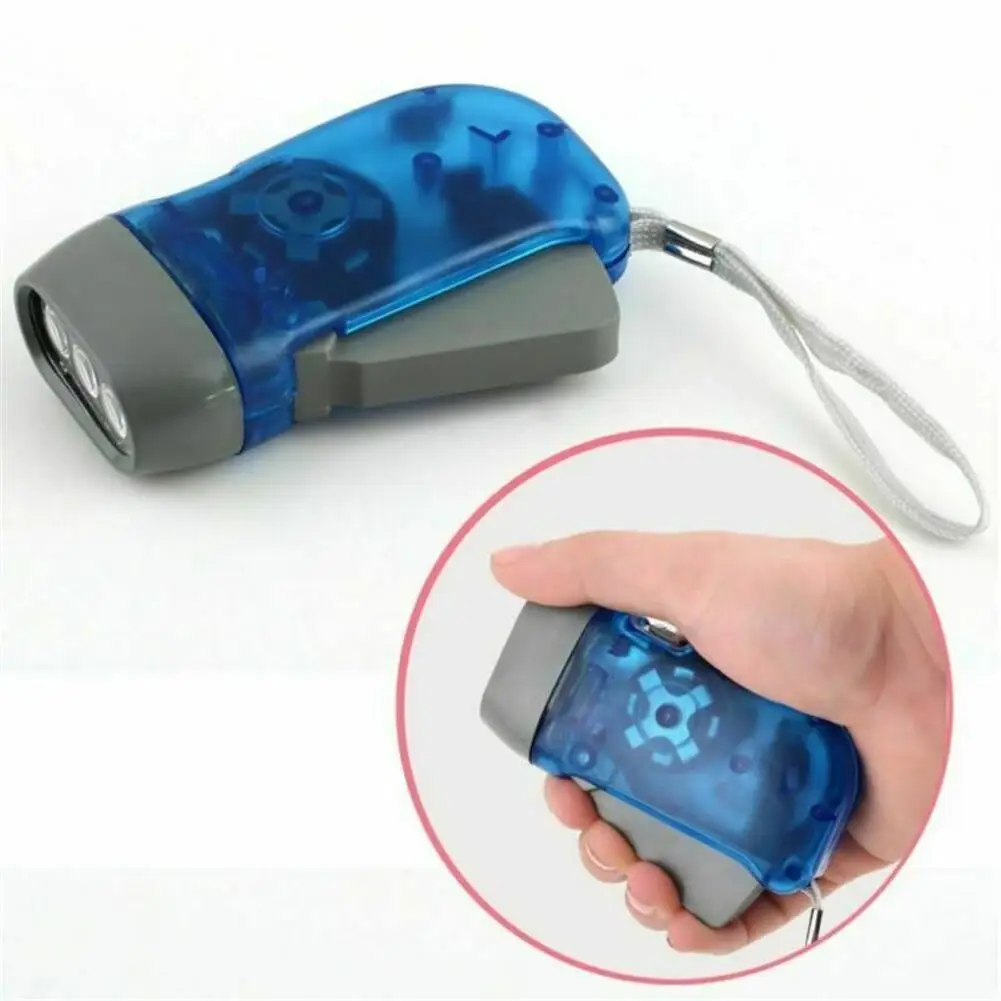 

3 Led Hand Pressure Flashlight Super Bright Stable Crank Power Generator Clockwork Flashlight