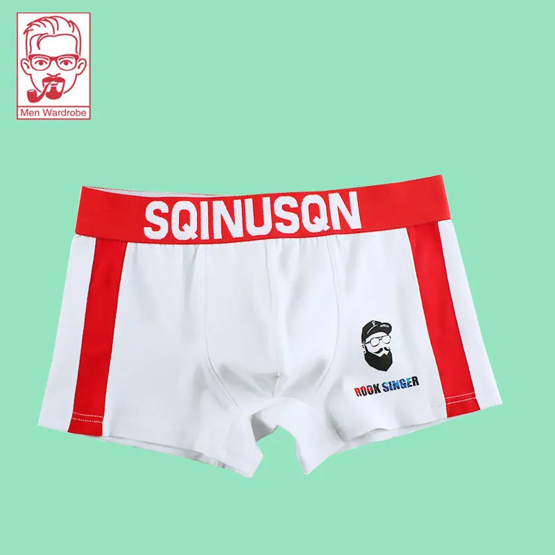 

Korean Men's Underwear Cotton Boxers Comfortable And Breathable Men's Boxer Pants Personality Trend Boy Underpants Youth Shorts
