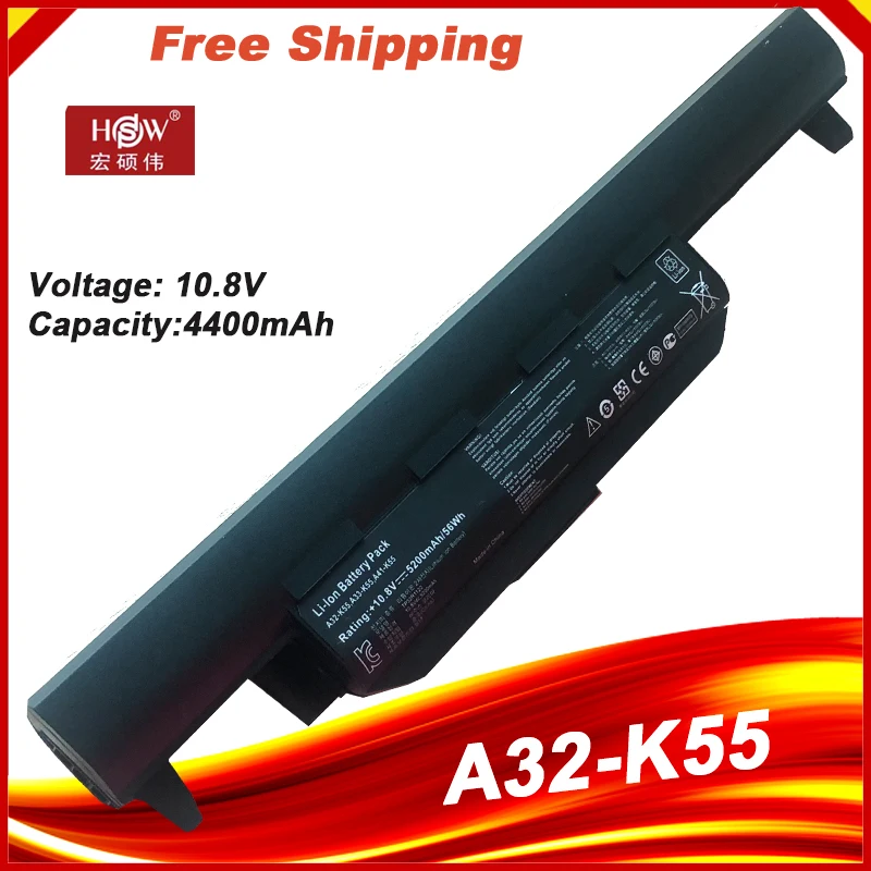 Новая аккумуляторная батарея для ноутбука A32-K55 Asus X75A X75V X75VD X45VD X45V X45U X45C X45A U57VM U57A X55U