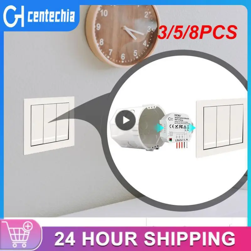 

3/5/8PCS Smart Light Switch 2 Way Wifi Mini Breaker Module App Control Diy Wireless Switch Tuya Switch 3 Gang Smart Home