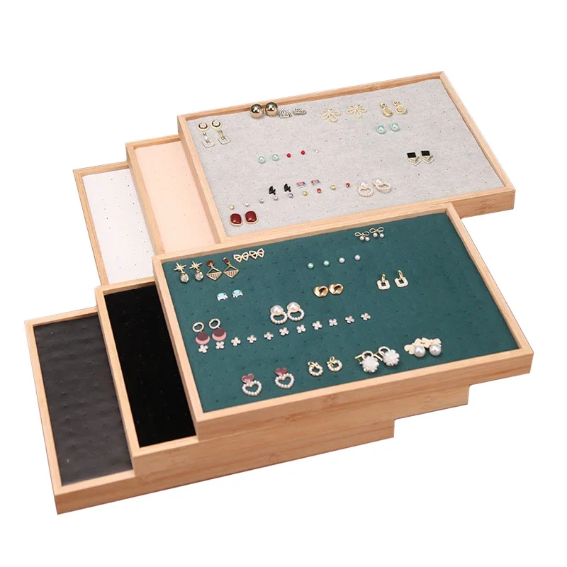 

Бамбуковый органайзер для ювелирных изделий, поднос для хранения ювелирных изделий, лоток для ящика