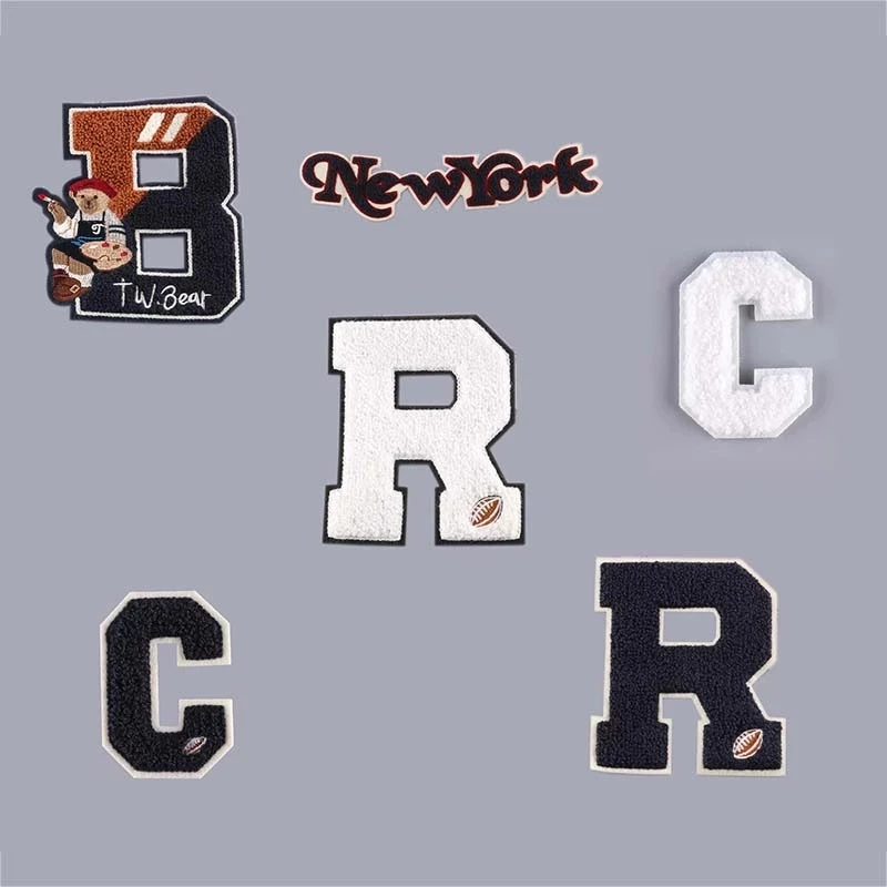 Буквы алфавита B R C, нашивки для шитья, вышивка, аппликация, значок, английский стиль, наклейки «сделай сам» для футболок, шляп