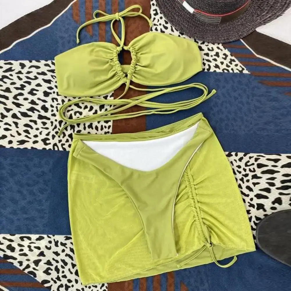 

Padded 3 Pcs/Set Chic Backless Summer Swimming Skirt Lightweight Women Swimwear Sexy for Beach