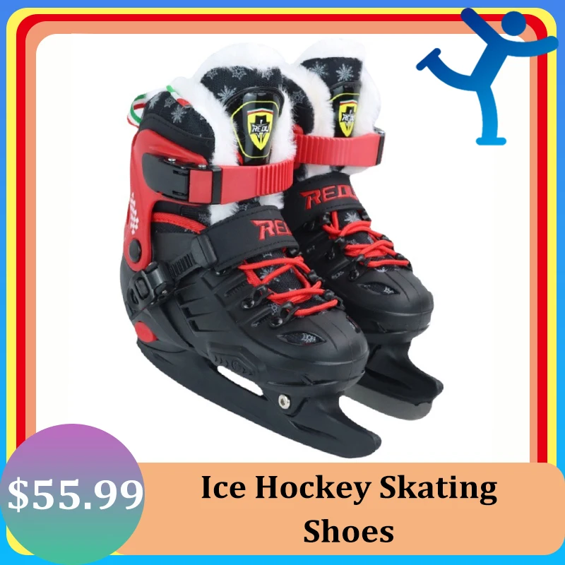 Winter Ice Hockey Shoes Adult Children Warm Ice Skates Ball Knife Ice Hockey Knife Shoes Ice Skates with Ice Blade For Beginner