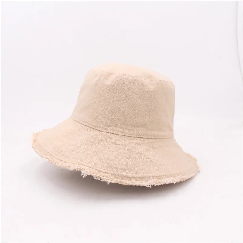 Edge Cowboy Fisherman Cap Female Grinding Edge Hat Solid Color Retro Hundred Take Wide Brim Basin Cap Free Shipping Gorras