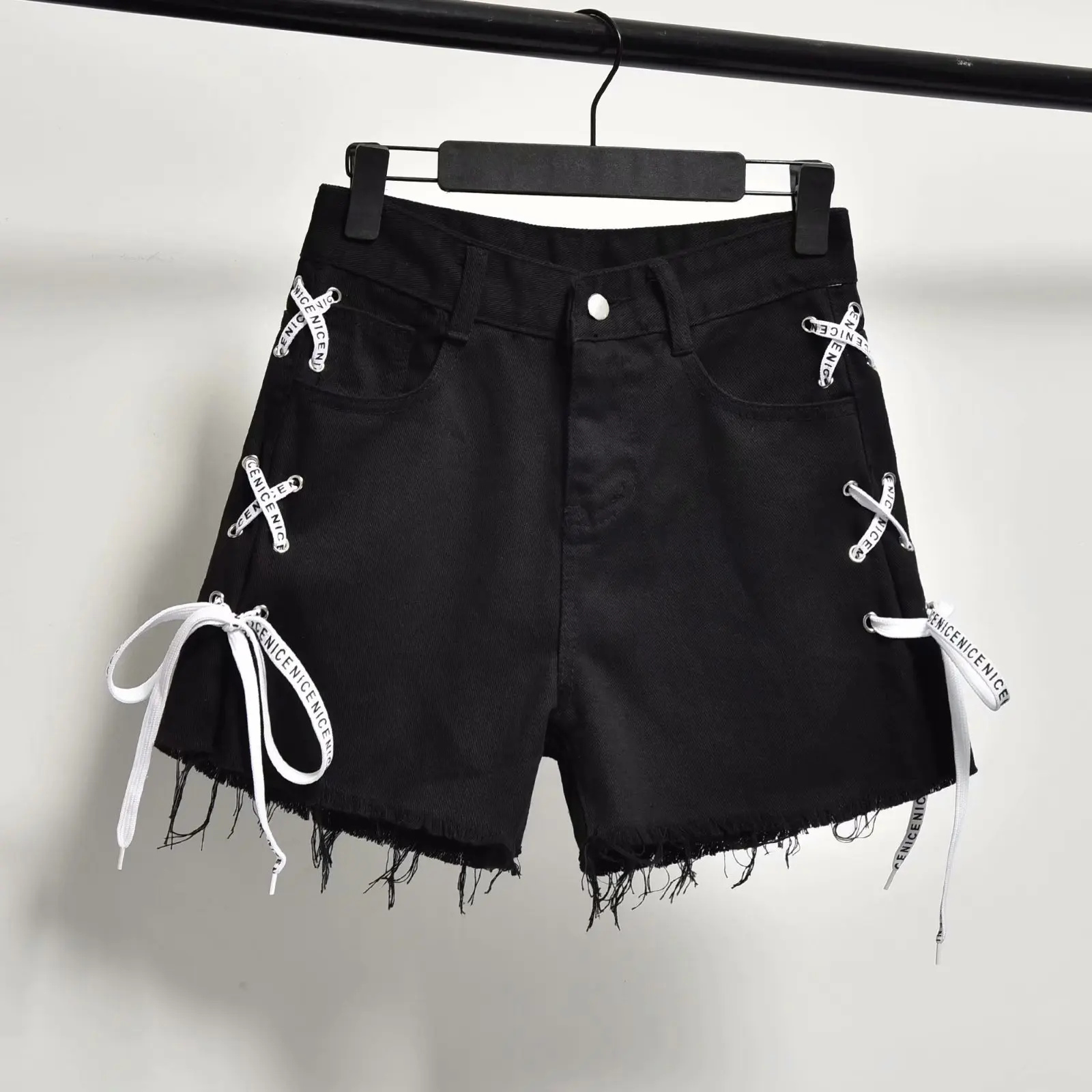 Sexy Tassel Denim Shorts Women 2023 Summer Lace Up Jeans Shorts Plus Size S-6XL Casual Streetwear Shorts Femme High Waist Jeans