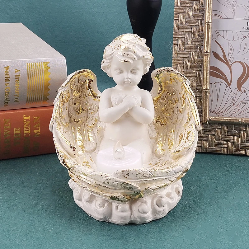 

Sleeping Angel Statue Sculptures Angel Model Ornaments Desktop Artwork Crafts Desktop Cherub Adorable Cherubs Modern Home Decor