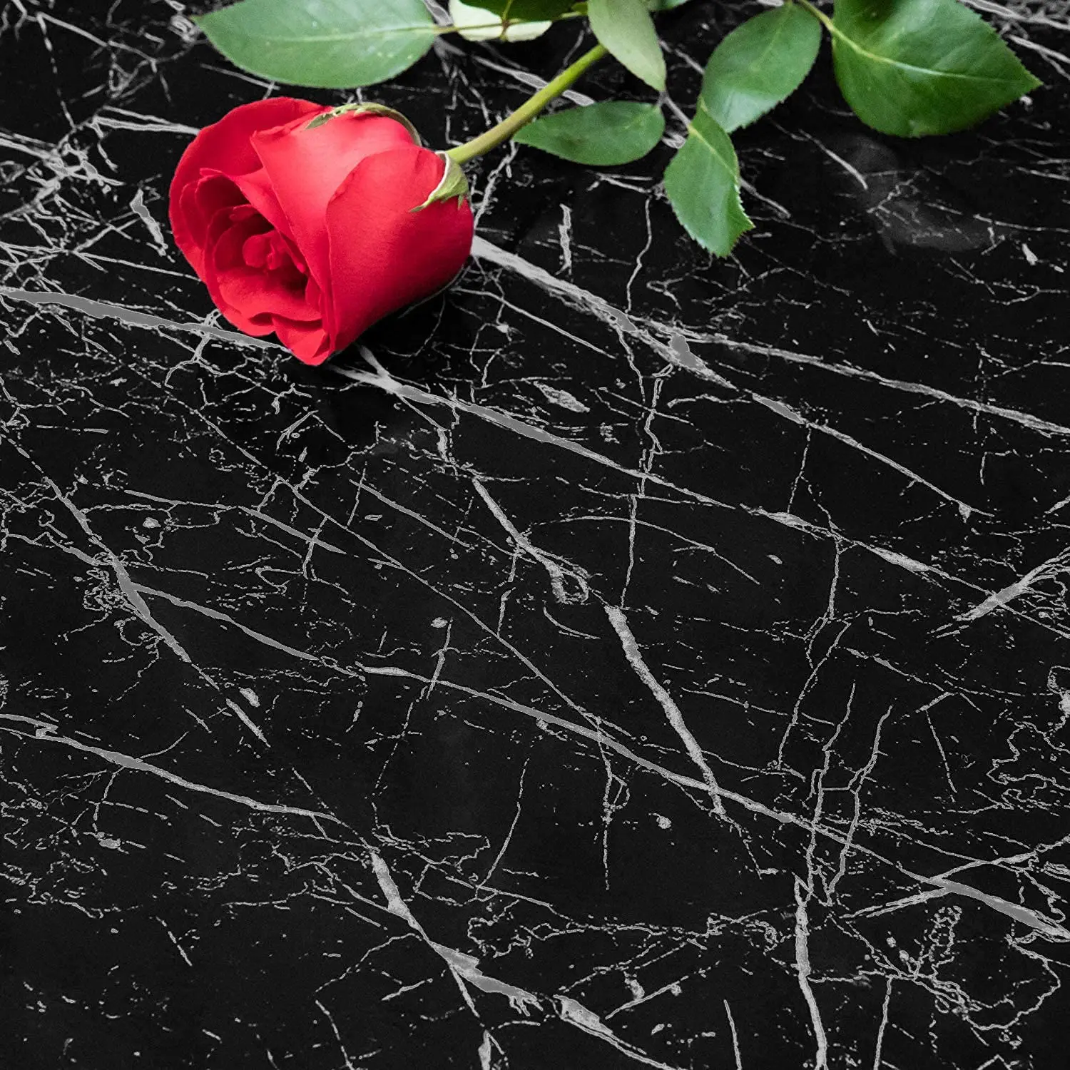 

Washable Self-Adhesive Vinyl Adhesive For Kitchen Countertop Wallpaper Decorative Sticker Furniture Black Marble Cabinet Door 40