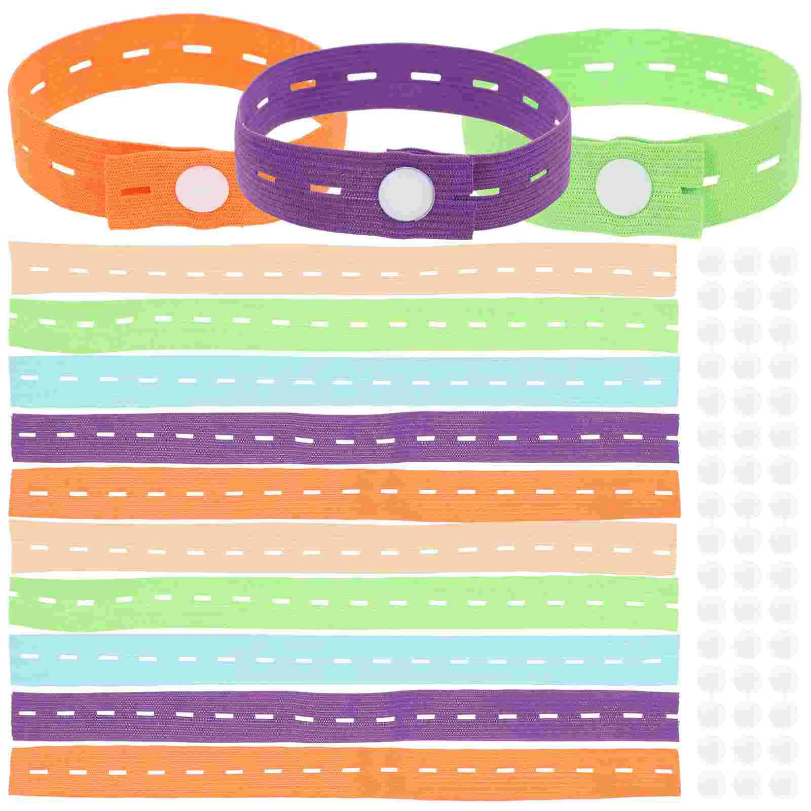 

50 Pcs Wrapping Sheet Strap Decorative Curtains Clothes Storage Drawer Organization Elastic Garment Band Clothing Button