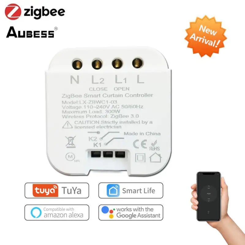 

Tuya ZigBee Smart Life Curtain Switch Module Remote Control Blinds Roller Shutter App Timer Google Home Aelxa Echo Smart Home