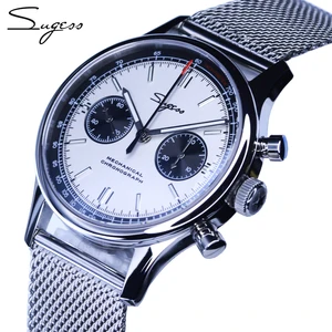 Sugess Mechanical Chronograph Sapphire 38mm Watch For Men Seagull Movement st1901 Mens Watch Pilot 4