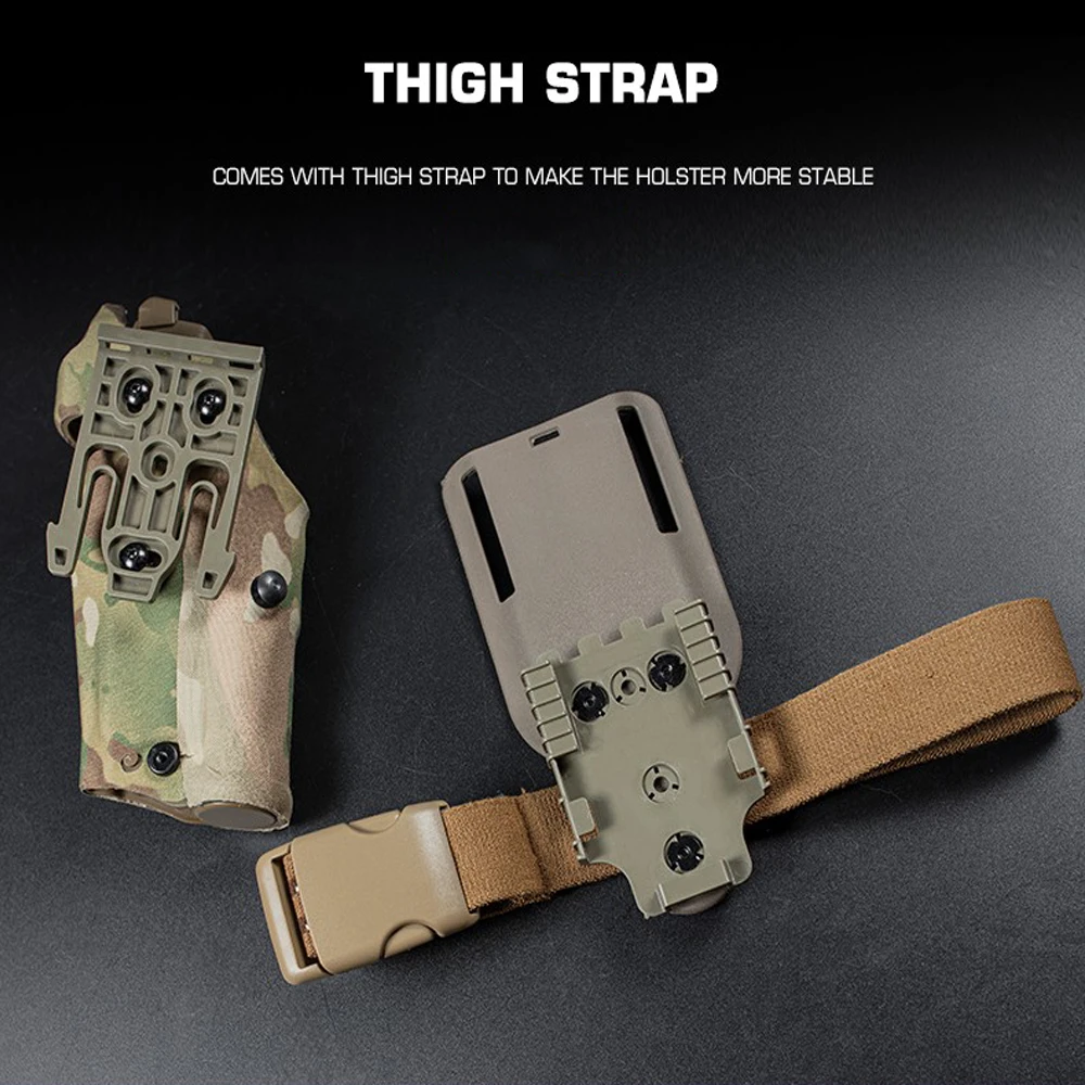 Фото Тактическая кобура для пистолета 6354DO для Glock 17 Gen4 G19 с фонарем X300/X300U, система быстрой фиксации QLS, адаптер крепления, накладка на бедро №3
