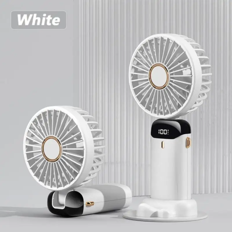 

Usb Rechargeable Handheld Fan Space-saving Air Cooler 5-speed Wind Speed Adjustment Portable Cooling Fans Pocket Ventilator