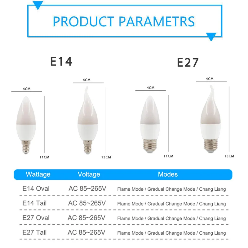 Светодиодсветодиодный лампы с имитацией пламени E14 3 Вт 9 E27 10 шт. |