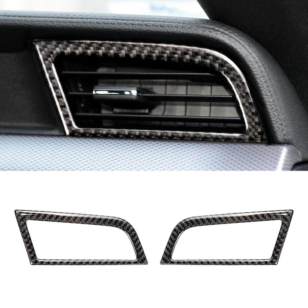

For Ford Mustang 2015 2016 2017 2pcs Carbon Fiber Interior Side Air Condition Air Vent Outlet Decor Cover Sticker Trim