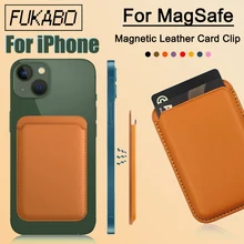 For Magsafe Magnetic Leather Card Clip For iPhone 13 Pro Max 12 Mini 12 Pro Magnetic Card Holder Bag Phone Case Accessories