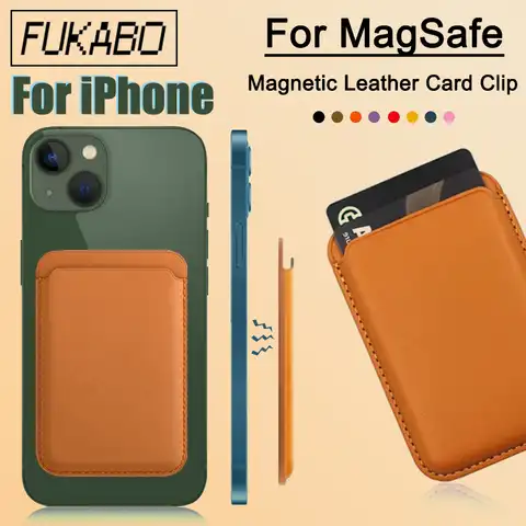 Магнитный кожаный зажим для карт Magsafe для iPhone 14 Pro Max 13 12 Pro, магнитный кошелек, держатель для карт, сумка, чехол для телефона, аксессуары