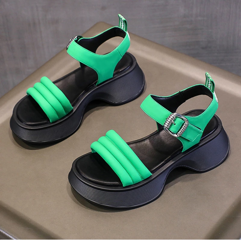 

Сандалии женские на платформе и каблуке, дизайнерские дышащие, Повседневная модная спортивная Уличная обувь для пляжа, черные, лето 2022