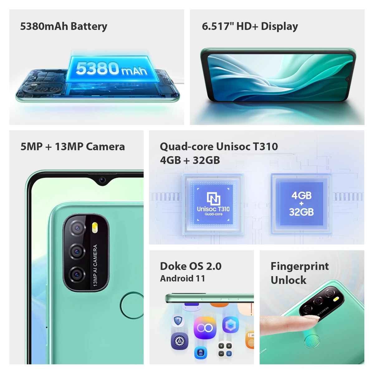 Смартфон Blackview A70 Pro 4 + 32 ГБ 5380 мАч 6 517 дюйма HD 4-ядерный Unisoc T310 Android 11 5 13 МП - купить по