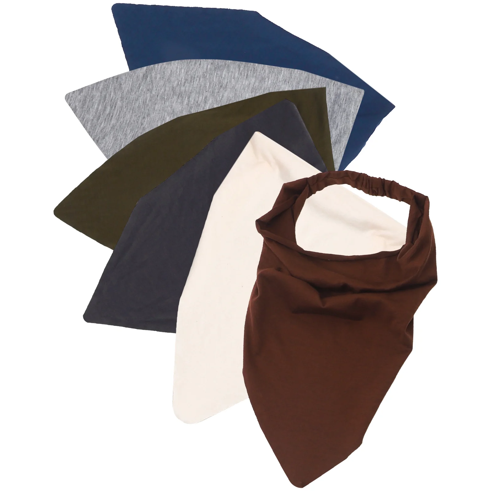 

6 Pcs Hair Towel Elastic Headband Bandanas Silk Scarf Women Cotton Girl Triangle