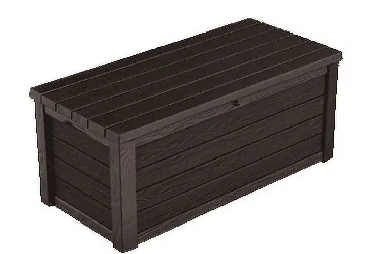 

150 Gallon Deck Box, Resin Wood Look Brown