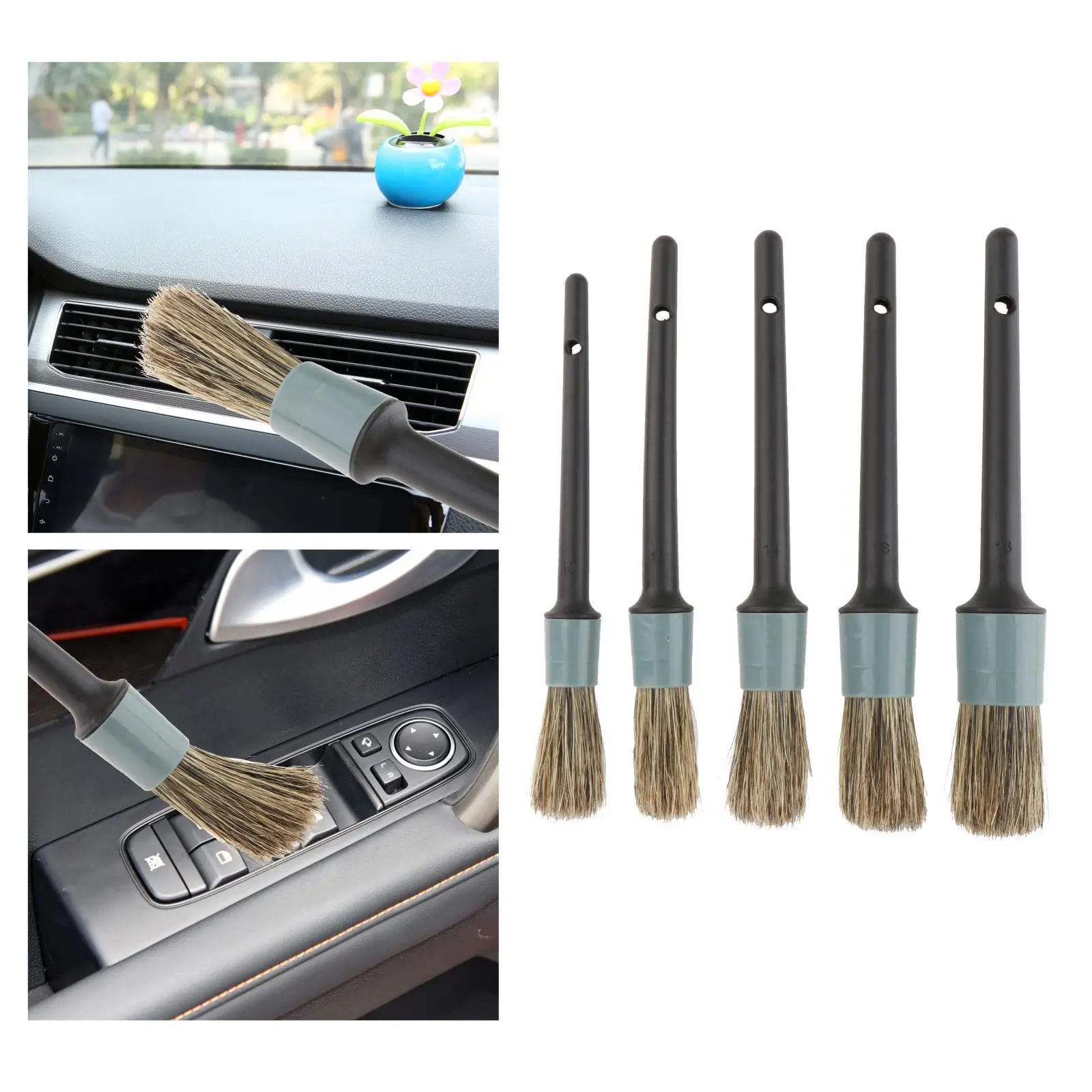 

5 Pieces Auto Detailing Brush Set Automotive Detail Cleaner Brushes Fit for Wheel