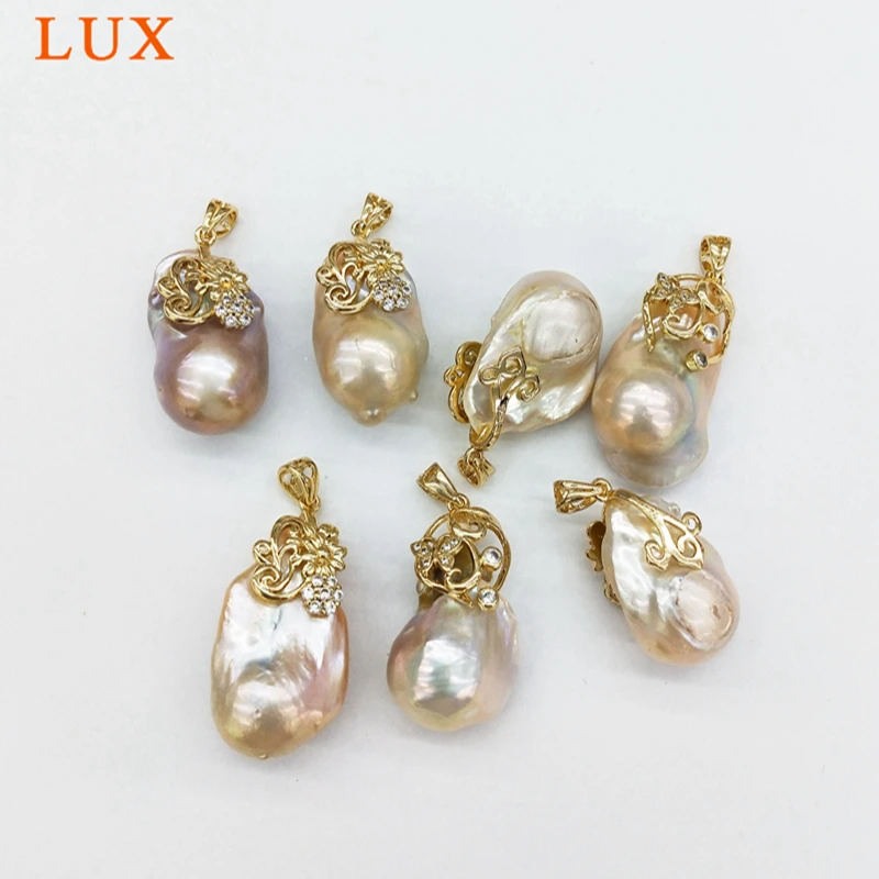 Женское Ожерелье с крупным жемчужным огненным шариком подвеска большим