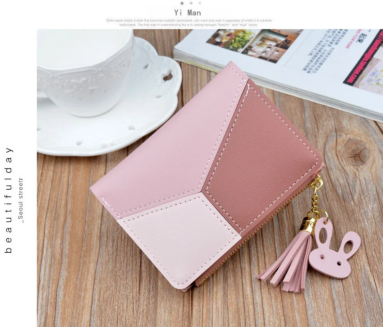 

512-5 Luxury Designer Brand Women Bags Fashion Wallet Zipper Coin Purse Ladies Short Wallet Handbag Ladies Clutch Card Leather B