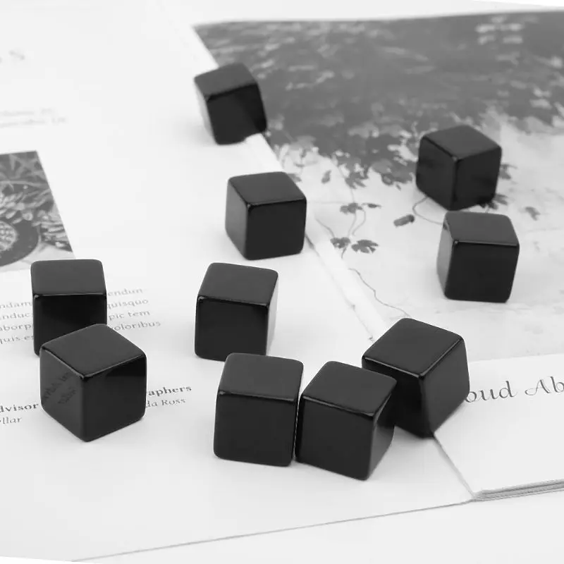 

10pcs 16mm Blank Dice Black Acrylic Cube Board Game Kid Toy DIY Fun And Teaching