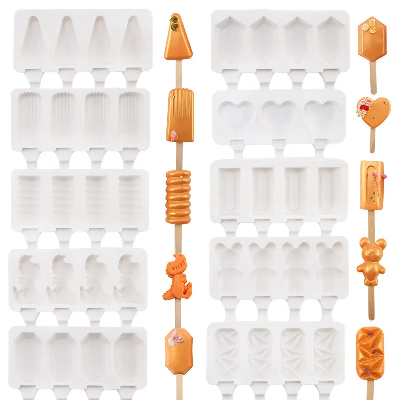 

DIY Silicone Mold Baking Pan Ice Cream Molds Cake Popsicle Cakesicles Kitchen Tools Accessories Chocolate Pastry And Bakery