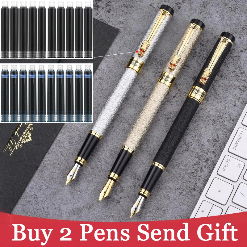 

Classic Design Hero 6006 Metal Ink Fountain Pen Business Men Dragon Crystal Diamond Writing Gift Pen Buy 2 Send Gift