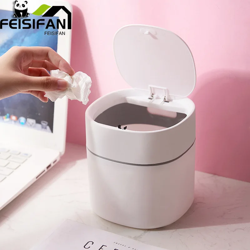 

Home Desktop Garbage Trash Can Mini Small Waste Bin Office Table Trash storage Can Dustbin Basket Household Sundries Barrel Box