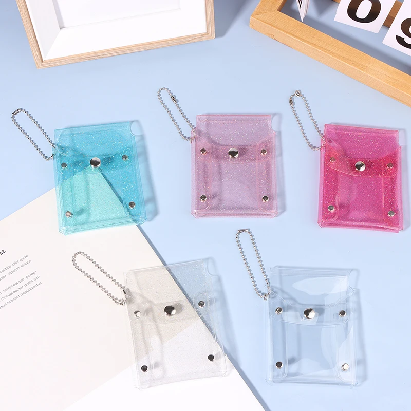 Мини-сумка для макияжа милая прозрачная сумка губной помады с блестками розовая