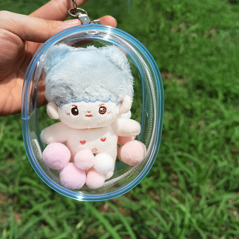 Сумка плюшевая прозрачная хлопковая для куклы 10 см